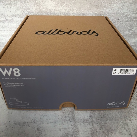 Allbirds Womans Wool Runner-Up Mizzle Grey Size 8 New - Picture 3 of 16